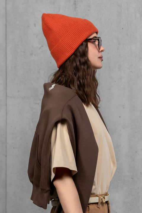 Women's Terracotta Woolen Beanie