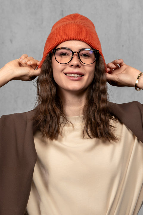 Women's Terracotta Woolen Beanie