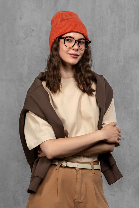 Women's Terracotta Woolen Beanie