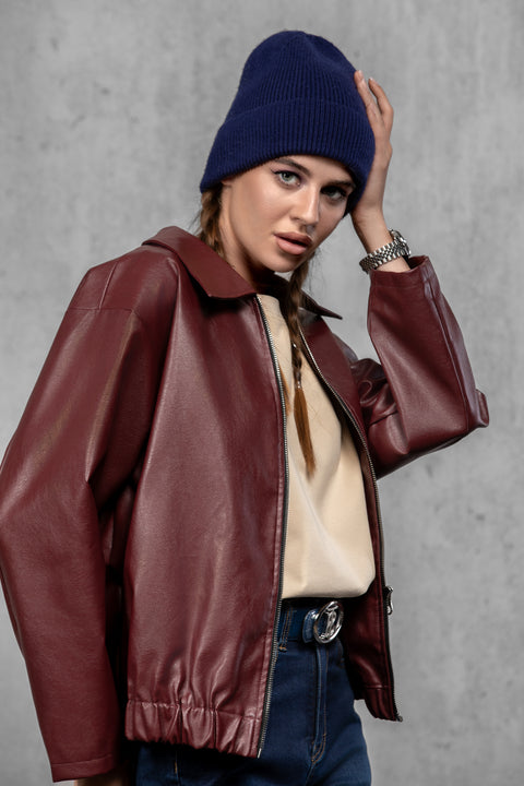 Women's Navy Woolen Beanie