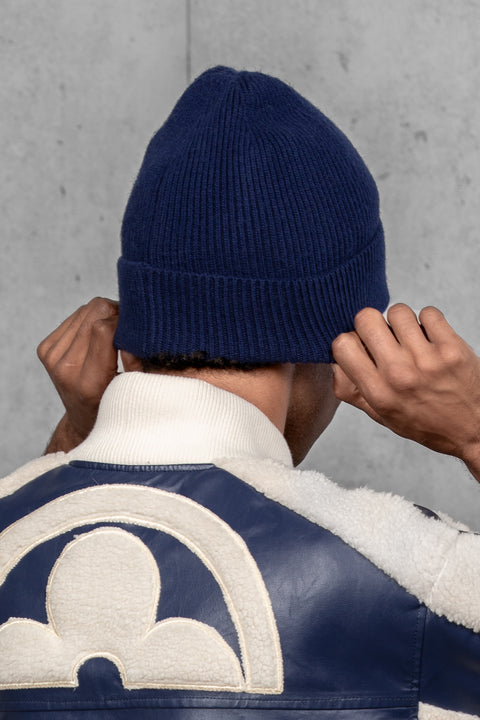 Men's Navy Woolen Beanie