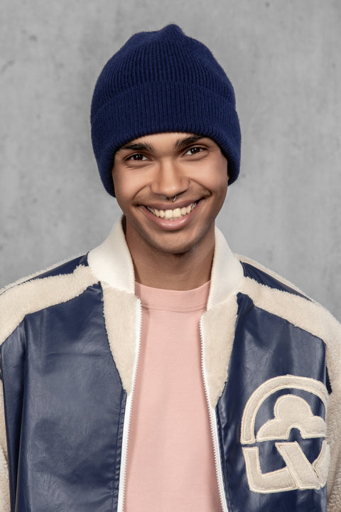 Men's Navy Woolen Beanie