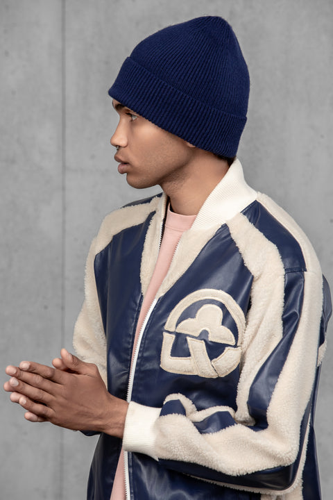 Men's Navy Woolen Beanie