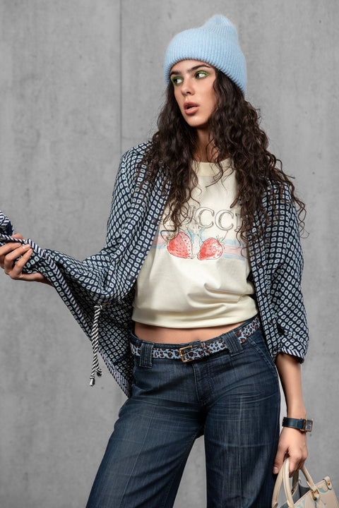 Women's Azure Blue Mohair Beanie