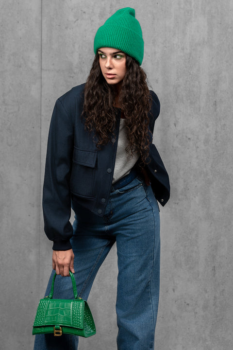 Women's Green Mohair Beanie