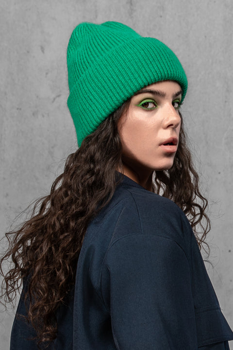 Women's Green Mohair Beanie