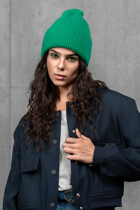 Women's Green Mohair Beanie