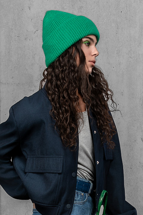 Women's Green Mohair Beanie