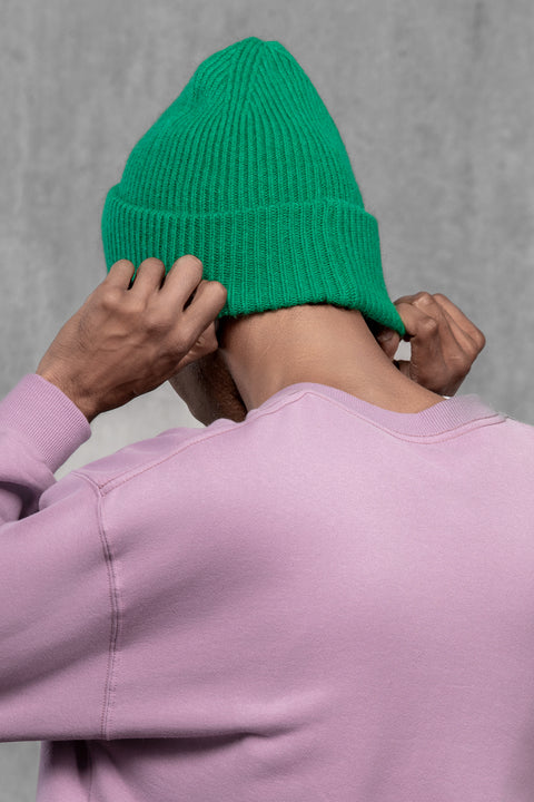 Men's Green Mohair Beanie