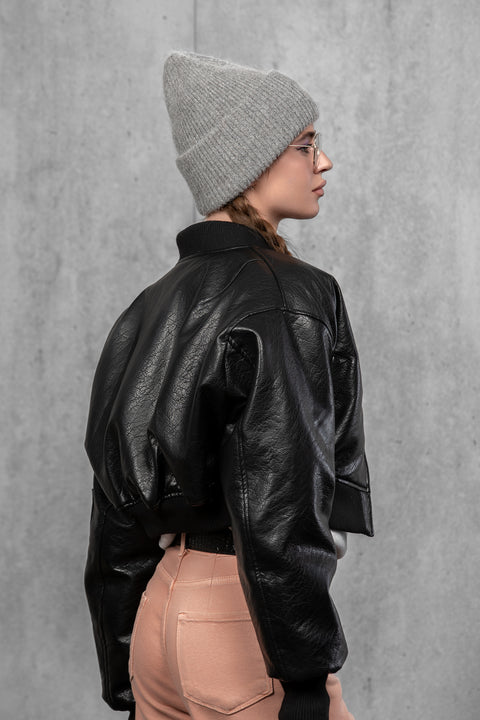 Women's Gray Mohair Beanie