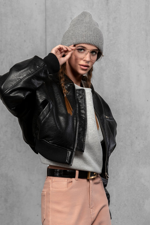 Women's Gray Mohair Beanie