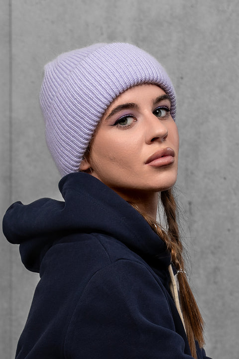 Women's Lavender Mohair Beanie