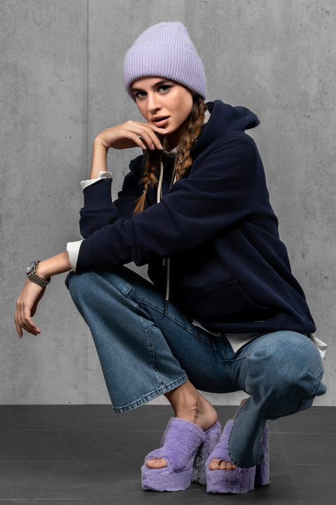 Women's Lavender Mohair Beanie