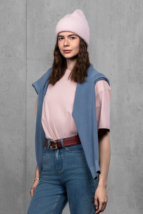 Women's Pink Mohair Beanie