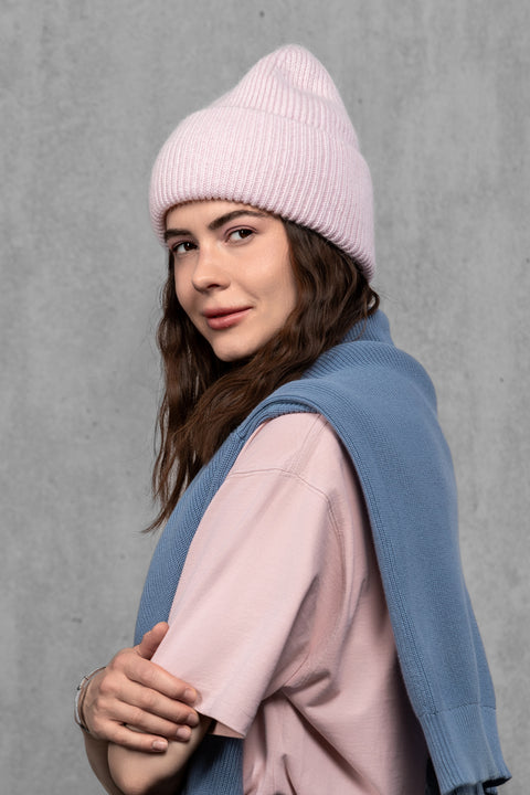 Women's Pink Mohair Beanie