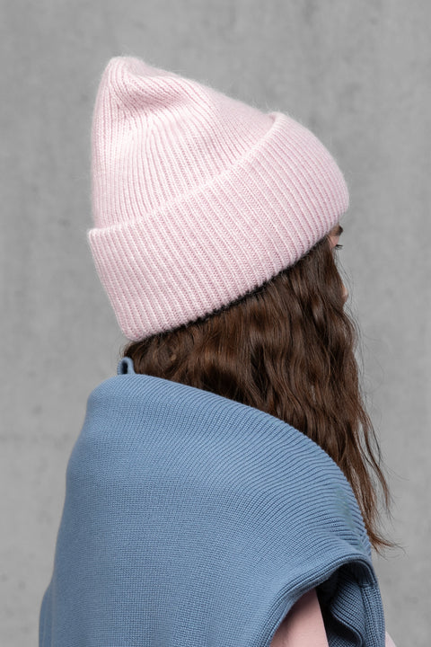 Women's Pink Mohair Beanie