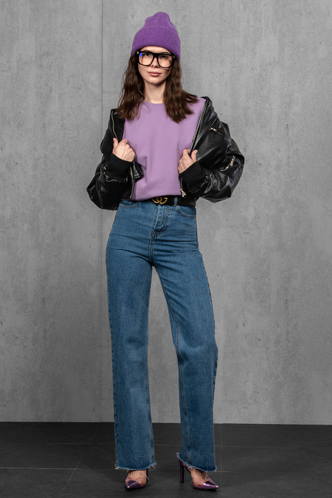 Women's Purple Mohair Beanie