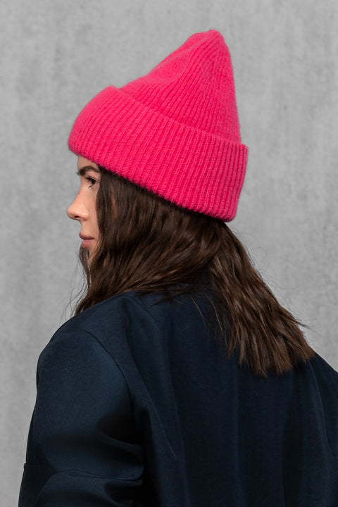 Women's Rose Blue Mohair Beanie
