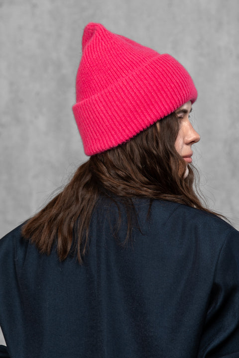 Women's Rose Blue Mohair Beanie