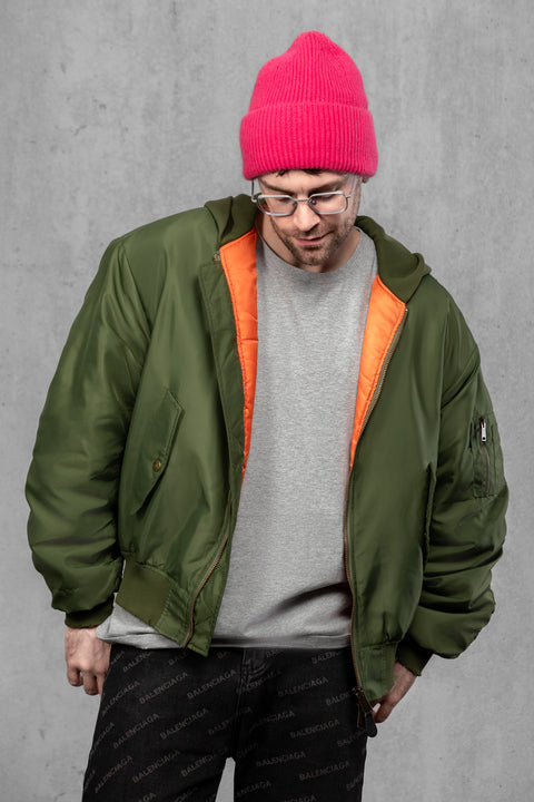 Men's Rose Blue Mohair Beanie