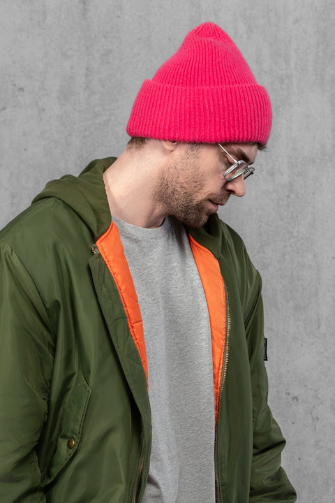 Men's Rose Blue Mohair Beanie