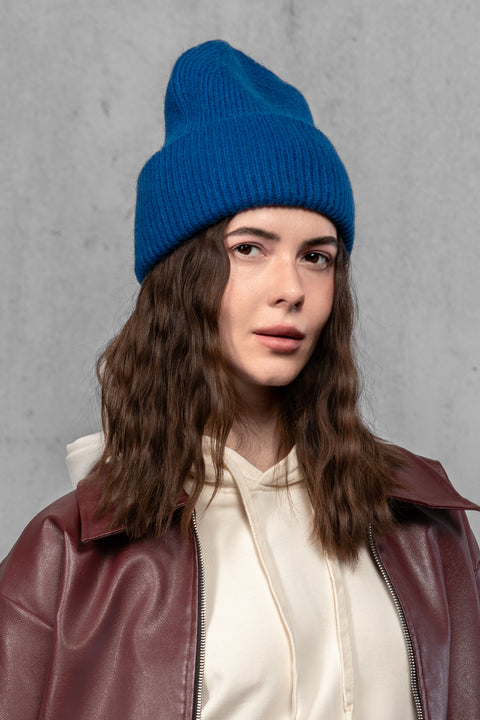 Women's Royal Blue Mohair Beanie