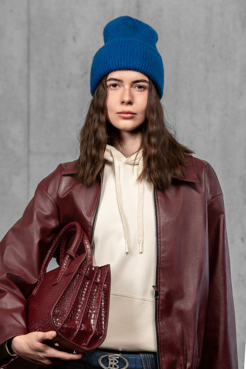 Women's Royal Blue Mohair Beanie