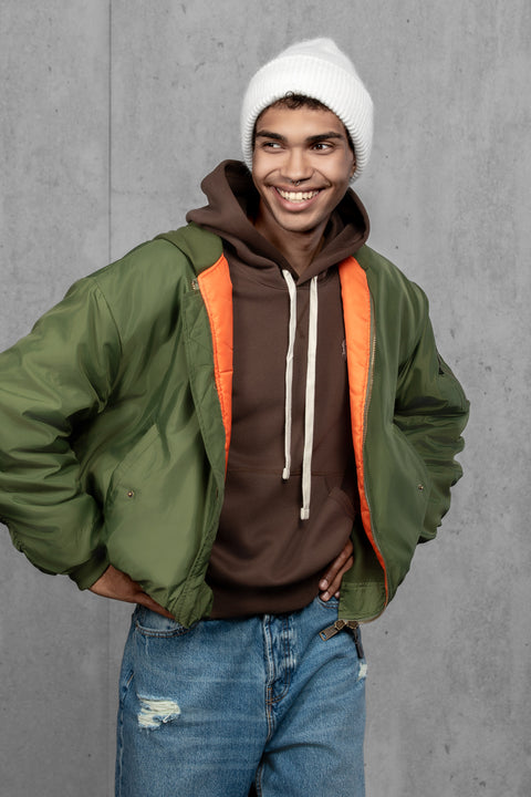 Men's White Mohair Beanie